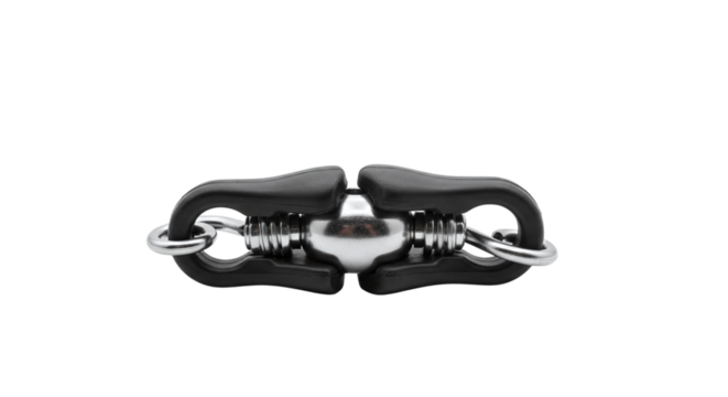 Fishing swivel with clip isolated on transparent background, a small but essential piece of tackle that prevents line twist and allows for easy lure changes