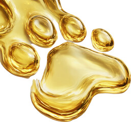 Golden liquid paw print texture, abstract animal footprint shape