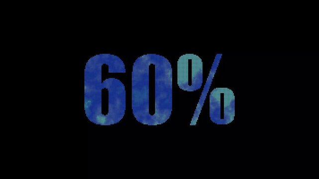 60% Particle Reveal Animation on Black Background (4K), 60 Percent text animation particle