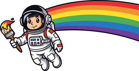 Obraz premium celestial artist brushes a spectrum of joy, coloring the universe