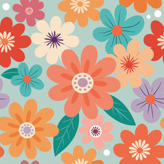 Fototapeta premium seamless pattern with flowers