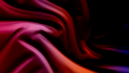 Abstract swirling fabric texture with vibrant red and pink hues