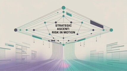 Fototapeta premium Strategic Ascent Graphic Illustration of Risk Management and Motion
