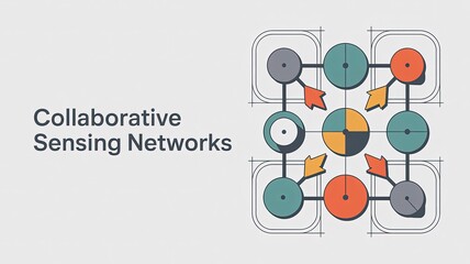 Abstract Illustration of Collaborative Sensing Network Design Concept