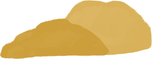 Hand-drawn Yellow Sand Hill Illustration, Cute Beach Ground Texture for Summer or Underwater Scene