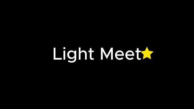 Light meets emo text displayed with a yellow star on a black background in a simple design