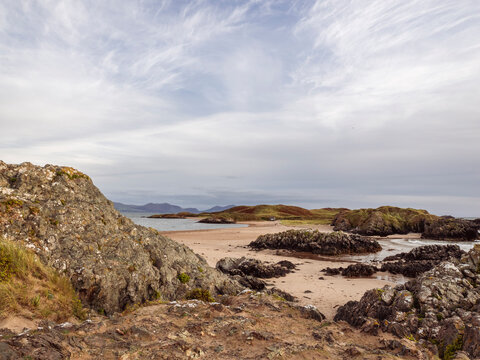Anglesey coastal rocky beach landscape view