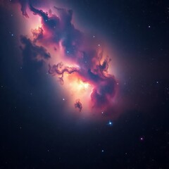 Deep space vista with nebulae and distant stars,  astronomical observation,  deep space