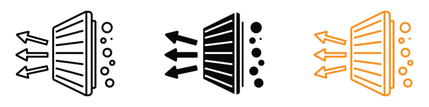 Air filter icon vector. air purification flow, safety symbol. vector illustration.