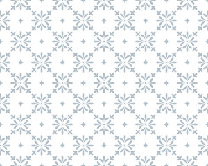Flower geometric pattern. Seamless vector background. White and gray ornament