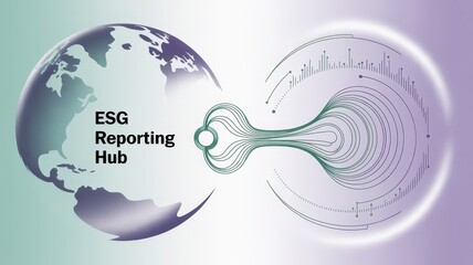 Global Sustainability Concept with ESG Reporting Hub Illustration