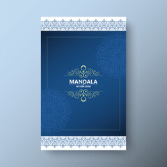 Elegant Decorative Mandala Pattern Book Cover Design with Golden Accents