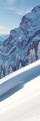 Deep powder snow drifts in Alta, Utah's ski resort, ready for adventure,  winter,  pristine