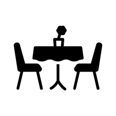 Vector solid black icon for Restaurant table