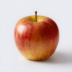 Bright and Refreshing Close-Up of a Ripe Apple Displaying its Vibrant Red and Yellow Skin