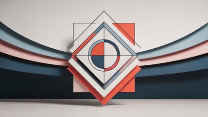 Abstract geometric design with layered shapes and color contrast