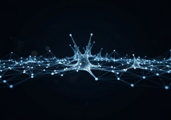 Abstract blue background with glowing lines, stars, and a burst of light representing digital energy and technology