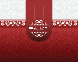 Elegant Maroon and White Decorative Ornament Background for Brand Presentation Template