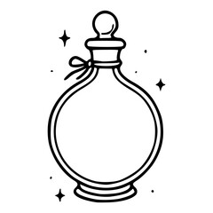 magic elixir or perfume flask outline icon