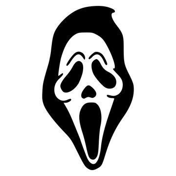 classic ghost mask vector icon - generic horror movie costume