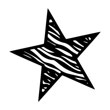five-pointed star vector with zebra print pattern