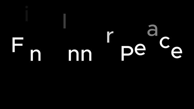 White text on black background stating find inner peace with superscript letters in the words