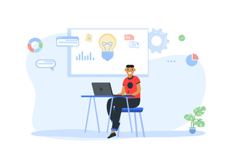 Smiling Employee Vector  