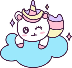 Cute Unicorn Cartoon Element