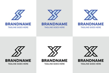 Letters SI SY SX Monogram Logo Set, for SI IS SY Y SX XS initials