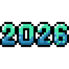 Pixel Cartoon Year 2026 Icon.