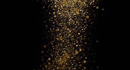 Obraz premium Stunning golden glitter fall for luxurious designs, create a magical atmosphere with a shower of shimmering gold dust, perfect for festive celebrations
