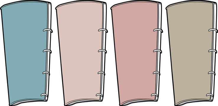 Four empty templates with rounded corners and blue, pink, beige, and light blue color schemes, perfect for adding content in a presentation or document