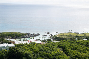 aerial view of island village