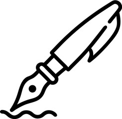 Elegant fountain pen writing a wavy line symbol