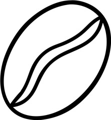 Simple line art illustration of a single coffee bean