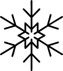 Geometric Snowflake Design with Six Points and Intricate Details