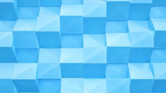 Abstract image of blue, angular geometric shapes arranged in a repeating grid pattern