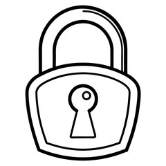 Simple padlock with a keyhole security icon