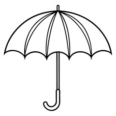 Classic Umbrella Outline Drawing for Protection from Rain and Sun