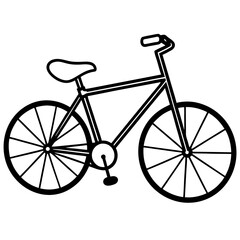 Simple Line Art Bicycle Icon for Transportation and Activity Themes