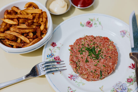 Steak Tartare with French Fries