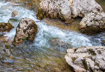 canyon, mountain river, gorge, rocks, current, water, landscape, summer, sunny,nature, travel, adventure.