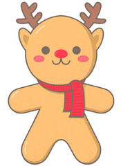 Obraz premium Gingerbread delight Cute Christmas Reindeer