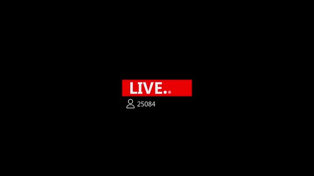 Red Blinking Live On Air Animation Red Motion graphics with dynamic blinking effect on black background. Perfect for broadcast, streaming, and live video alerts.