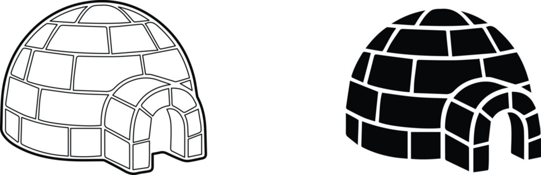 igloo icon vector graphic illustration  with white background flat hand made icon fill icon .