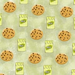 Cookiez with milk cartoon