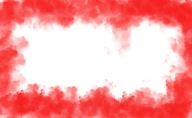 Red smoke frame isolated on transparent background for design and decoration