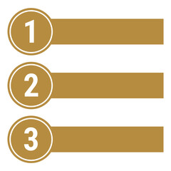 Obraz premium Gold Numbered List Infographic Template – Ideal for Ranking or Winner Presentation, Step-by-Step Chart with Text Frames, Transparent Background