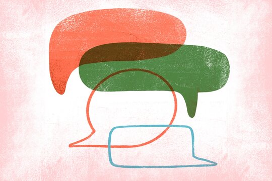 Overlapping Speech Bubbles &mdash; Communication and Conversation Concept 