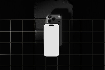 multiple phone display in dark background mockup